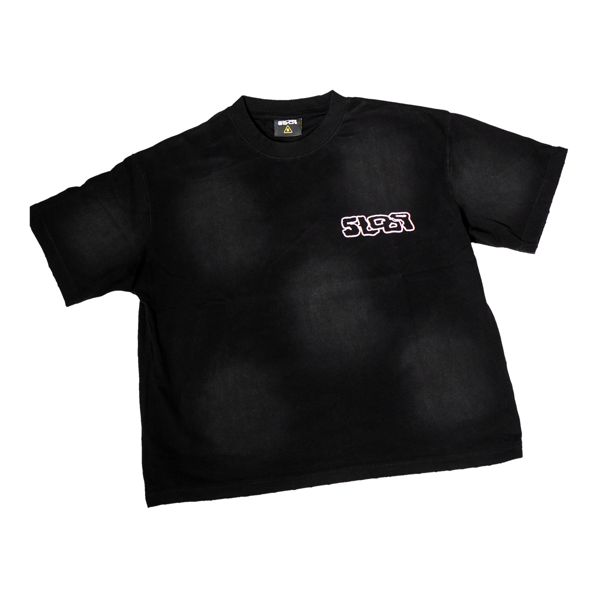 5Loop 5IVFADED black T-shirt, front view with chest logo and sun-faded finish
