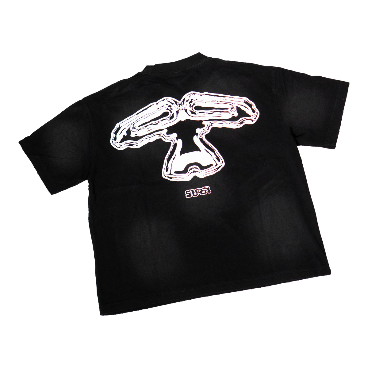 5Loop 5IVFADED black T-shirt, back view with large white graphic print